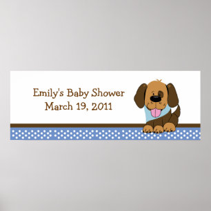 Póster Atractivo cartel de Baby Shower y cumpleaños
