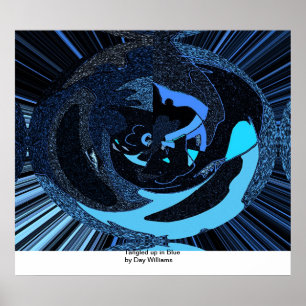 Póster Atrapado en azul
