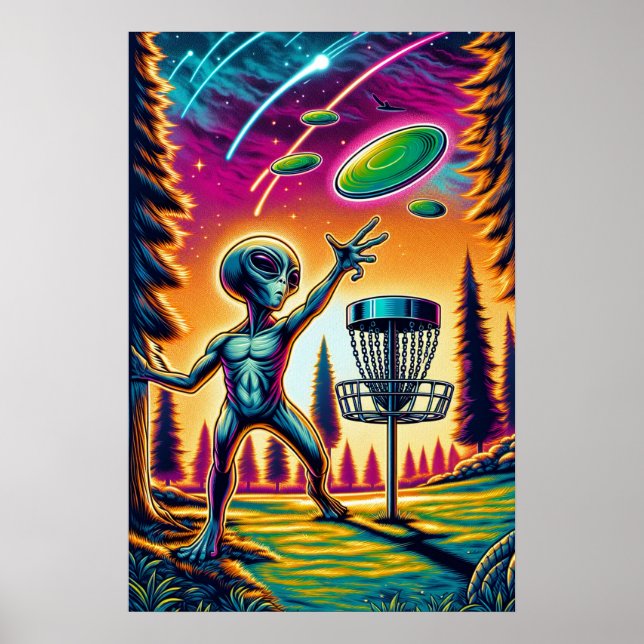 Póster Atrapar la brisa | Alien Disk Golf (Frente)