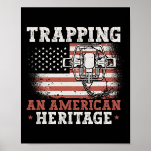 Póster Atrapar una trampa de caza del patrimonio american
