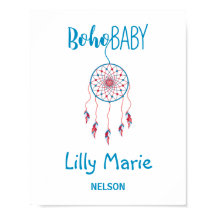 Atrapasueños de bebé boho coloridos de rojo y azul