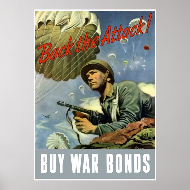 Póster Atrás El Ataque — Comprar Bonos De Guerra — Fronte (Frente)