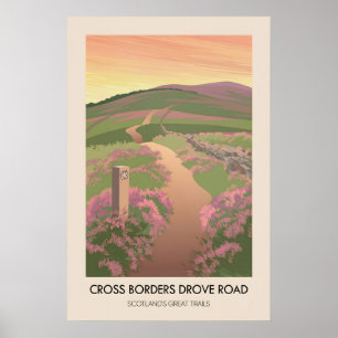 Póster Atravesar fronteras en carretera por los grandes s