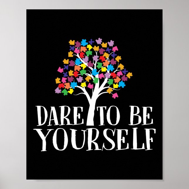 Póster Atrévete A Ser Tu Mismo Niño De Pieza De Rompecabe (Frente)