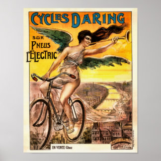 Póster atrevido de ciclos Art Nouveau años 20