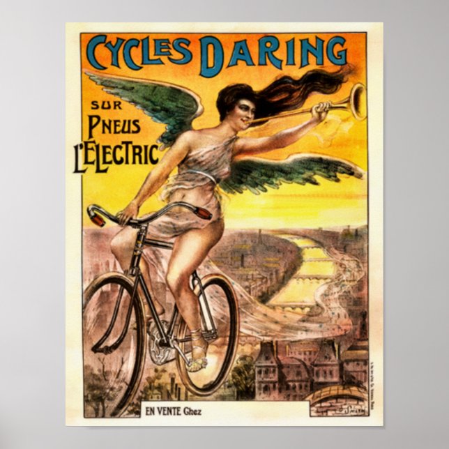 Póster atrevido de ciclos Art Nouveau años 20 (Frente)