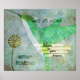 Póster Atrevimiento para soñar el colibrí