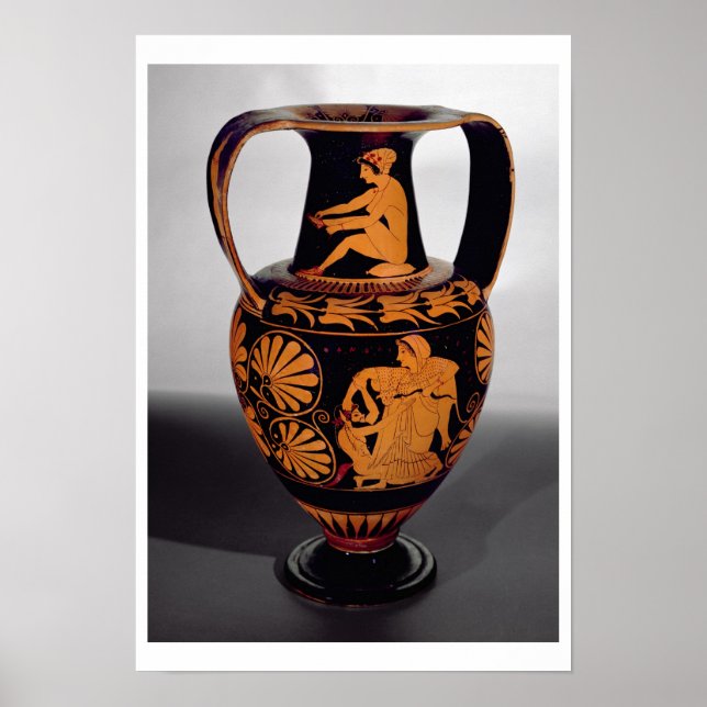 Póster Attic red-figure amphora depicting a satyr struggl (Frente)