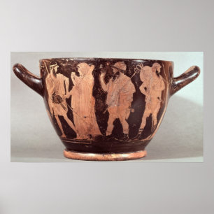Póster Attic red figure skyphos