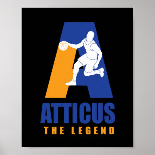 Póster Atticus Personalizado Player Baloncesto Tu Nombre