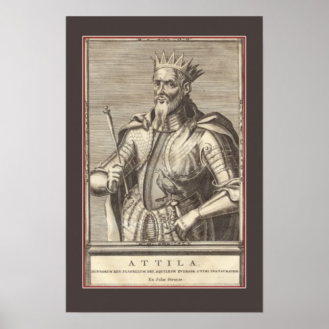 Póster Attila El Hun, el azote de Dios con la frontera (Frente)