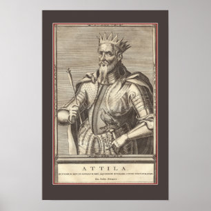 Póster Attila el Hun, látigo de dios con la frontera