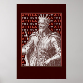 Póster Attila The Hun - Striking Antique Image Poster