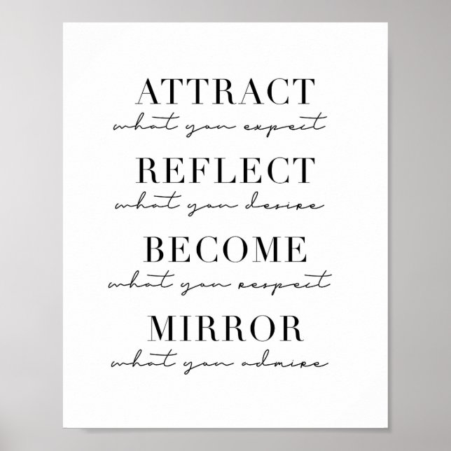 Póster Attract What You Expect, Reflect What You Desire,  (Frente)