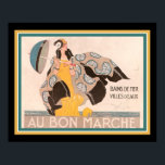 Póster "Au Bon Marche" Art Deco de 1923<br><div class="desc">1923,  Art Deco,  Anuncio francés para la tienda "Au Bon Marche" Dept Store de Rene Vincent.</div>