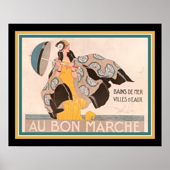 Póster "Au Bon Marche" Art Deco de 1923 (Frente)