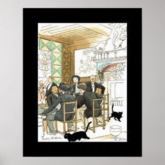 Póster Au Chat Noir ~ En El Gato Negro ~ Pierre Vidal