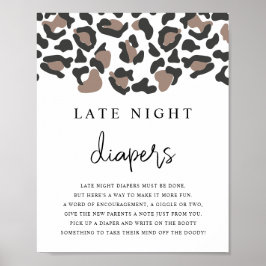 Póster AUBREE Leopard Print Late Night Diapers Game