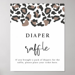 Póster AUBREE Leopard Print Safari Diaper Raffle Game