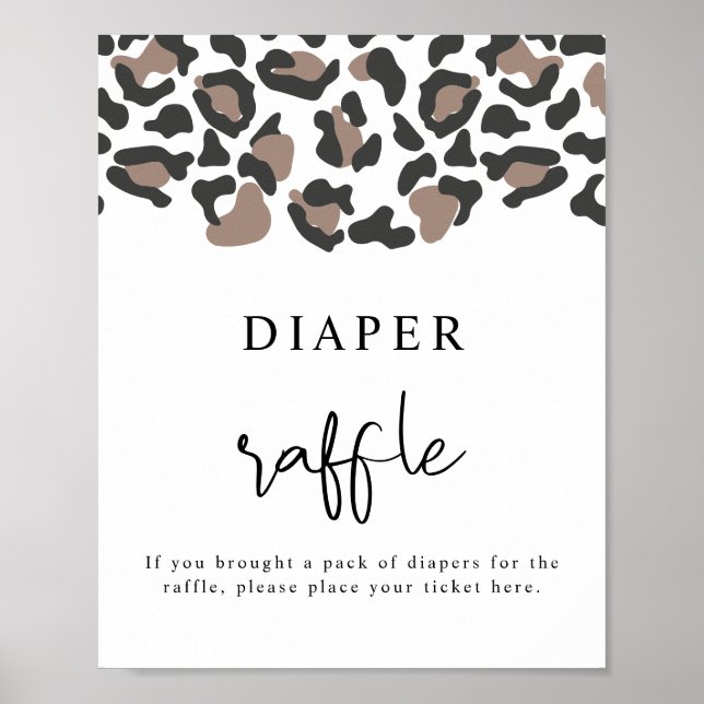 Póster AUBREE Leopard Print Safari Diaper Raffle Game (Frente)