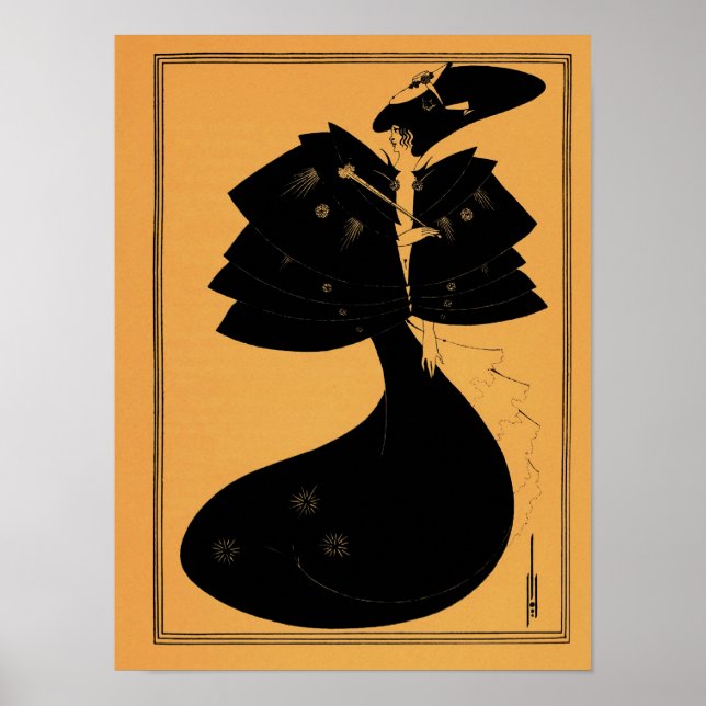 Póster Aubrey Beardsley dibujando en Salome (Frente)