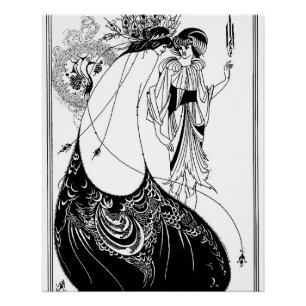 Póster Aubrey Beardsley El Abrigo de Pavo Real Art Nouvea