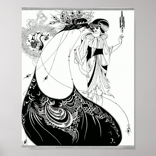 Póster Aubrey Beardsley El Pavo Real (Frente)