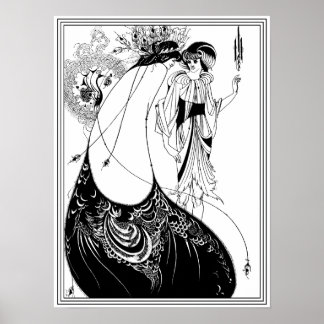 Póster Aubrey Beardsley - La falda del pavo real