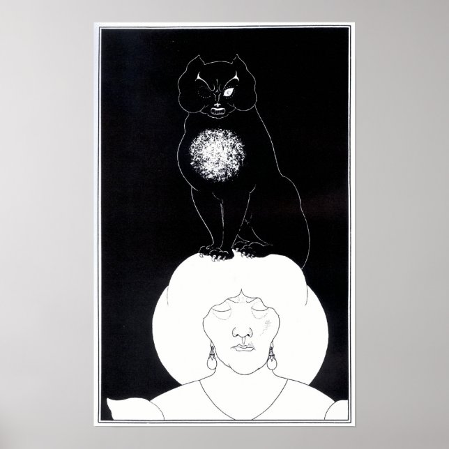 Póster Aubrey Beardsley - Poster de gato negro (Frente)