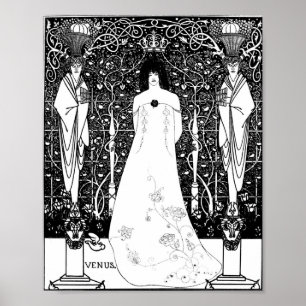 Póster Aubrey Beardsley Venus entre dioses terminales
