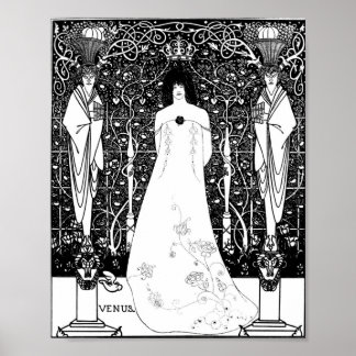 Póster Aubrey Beardsley Venus entre dioses terminales