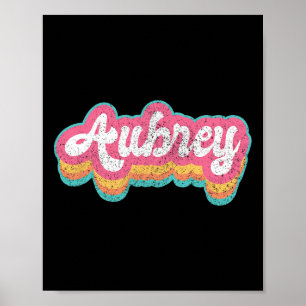 Póster Aubrey Chica de nombre Vintage 70s 80s Personalize