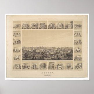 Póster Auburn, California 1857 Panoramic Map Map (2508A)