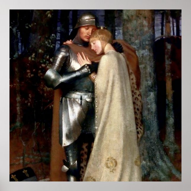 Póster Aucassin y Nicolette Pintura medieval de Marian (Frente)