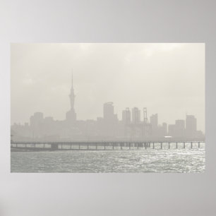 Póster Auckland brumoso 1