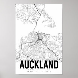 Póster Auckland New Zealand Minimalista Map Art Poster
