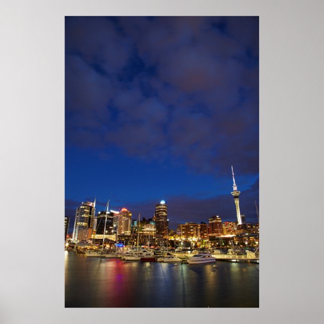 Póster Auckland Night Skyline (Frente)