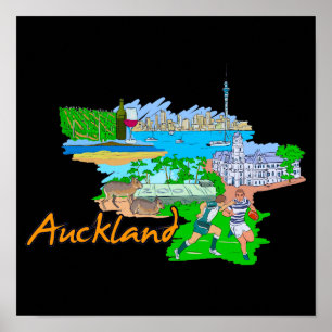 Póster Auckland - Nueva Zelanda