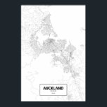 Póster Auckland, Nueva Zelanda (negro sobre blanco)<br><div class="desc">Intrincados posters de ciudades delineadas solamente por sus caminos en bello detalle. Derechos de autor de obras de arte de Routelines (c)2012 Nicholas Rougeux. Los datos del mapa fuera de Estados Unidos son (c) colaboradores de OpenStreetMap (http://www.openstreetmap.org),  CC BY-SA (http://creativecommons.org/licenses/by-sa/2.0/). Más información en www.Routelines.com</div>