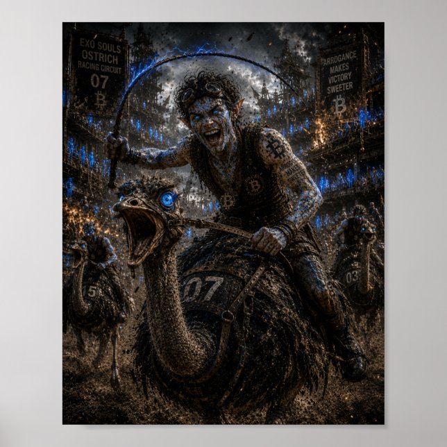 Póster Audacia / Jinete / Carrera de Avestruces (Frente)