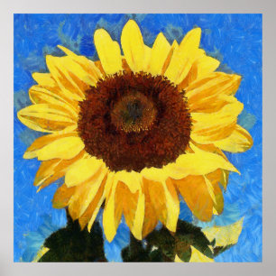 Póster Audaz artística y girasol brillante