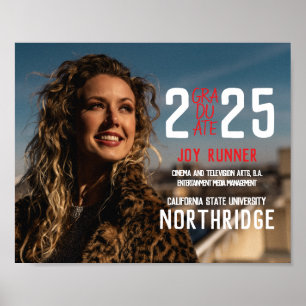 Póster Audaz Clase Moderna de Graduación de Foto 2025