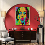 Póster Audaz Pop Art Mujer Afroamericana Con Locos<br><div class="desc">Este impresionante diseño gráfico generado por IA muestra a una hermosa afroamericana con locs. Realizado en un estilo de arte pop,  ambientado con colores vibrantes,  esta hermosa mujer es exquisitamente retratada con una mirada atractiva. Con su aspecto único y llamativo,  este diseño gráfico destaca y hace una declaración.</div>