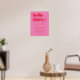 Póster Audaz tipografía color rosa rojo moderno bienvenid (Living Room 3)