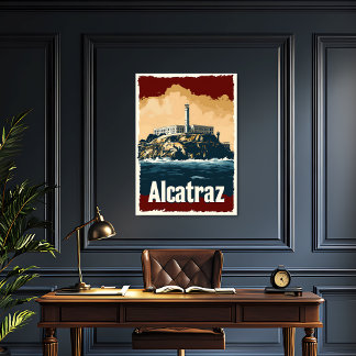 Póster Audaz Viaje Alcatraz Vintage