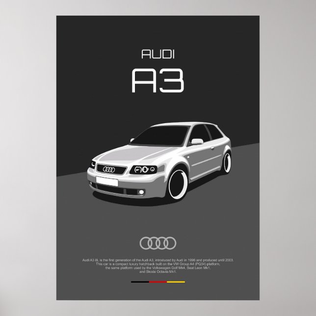 Póster Audi A3  8L (Frente)