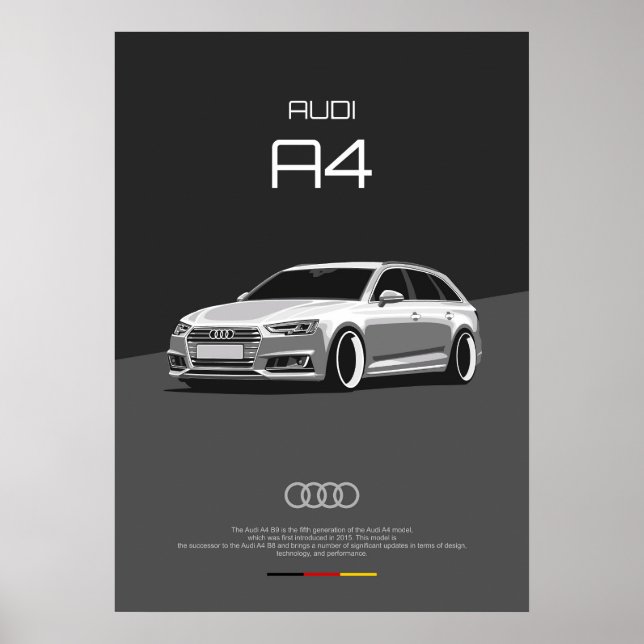 Póster Audi A4 B9 (Frente)