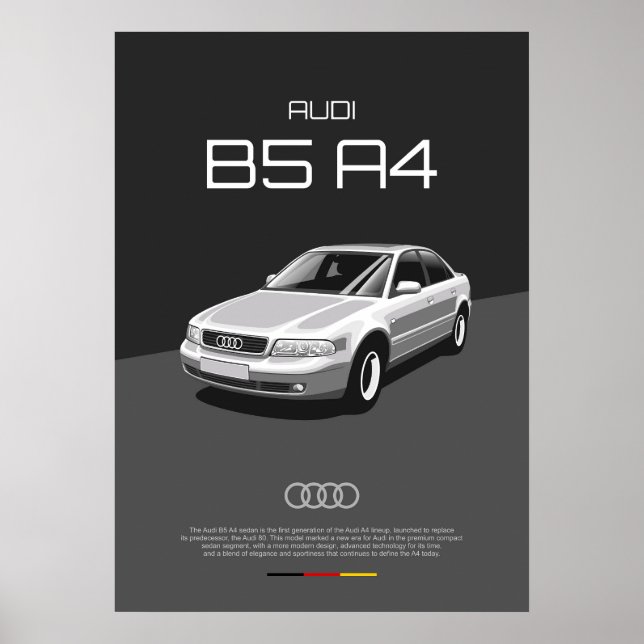 Póster Audi B5 A4 Sedan (Frente)