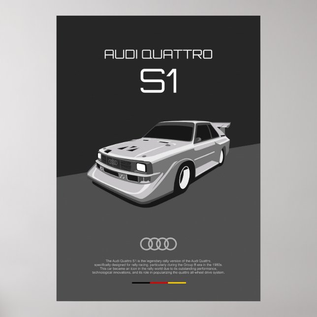 Póster Audi Quattro S1 (Frente)