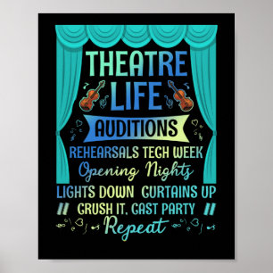 Póster Audiciones de teatro de vida Nerd Actor Teatro Mus